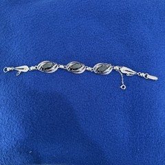Vintage Bracelet Signed Sorrento Sterling Silver With Hematite Stones
