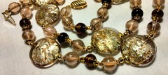 Vintage Venetian Sommerso Foil Fancy Glass Beads Beaded Necklace