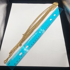 Vintage Multiple Strand 5 Strands Gold Tone Chain Necklace