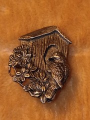 Vintage Birds and Blooms Limited Edition Pin 1997 Small Pewter Gray Birdhouse