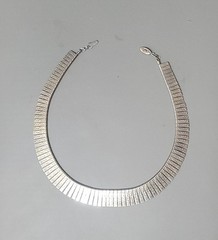 Vintage Cleopatra Egyptian Revival Choker Silver Tone Statement Necklace