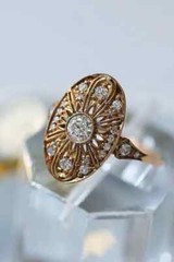 3.6Ct Vintage Art Deco Style Lab Created Diamond Engagement 14K Gold Finish Ring