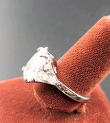 Vtg Sz 5 Ring Teardrop w/ Triangles Cubic Zirconia 18KGE Fashion Jewelry STS#6