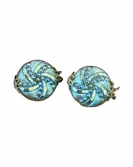 VTG Iridescent Hillcraft Castlecraft Czech Glass Slide Earrings LOT CRAFT READ