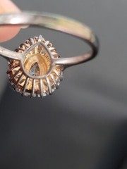 Sterling Silver 925 Pear Baguette Halo Ring Size 9.75 Signed RJ 3.51 grams