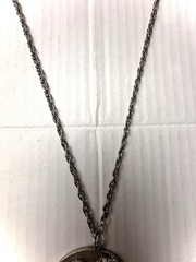 Vintage Edlee Leo Astrology Zodiac Rock Pendant Necklace Long 24” Silver Tone
