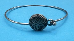 VTG Sterling Silver BROWN COUNTY Sand Dollar 7.5″ Bangle Bracelet SS534