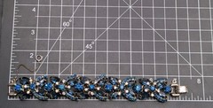 Juliana D&E Five 5 Link Rhinestone Bracelet Blue Navette Flower Accent Ref 6275