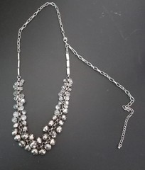 Vintage 24″ Opera Length Ombre Gradient Crystal Cluster Bib Statement Necklace