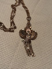 Woman’s Vintage Copper Rhinestone Necklace Measuring 22 Inch