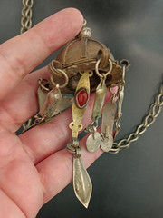 Tribal Boho Ottoman Style Ethnic Dome Lariat Necklace Vintage Tassel Statement