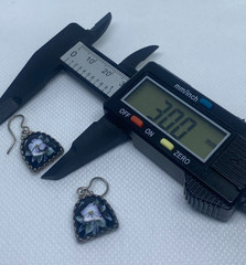 Vintage Earrings Rostov Finift Russian Enamel Painted Floral Dangle Silver Tone