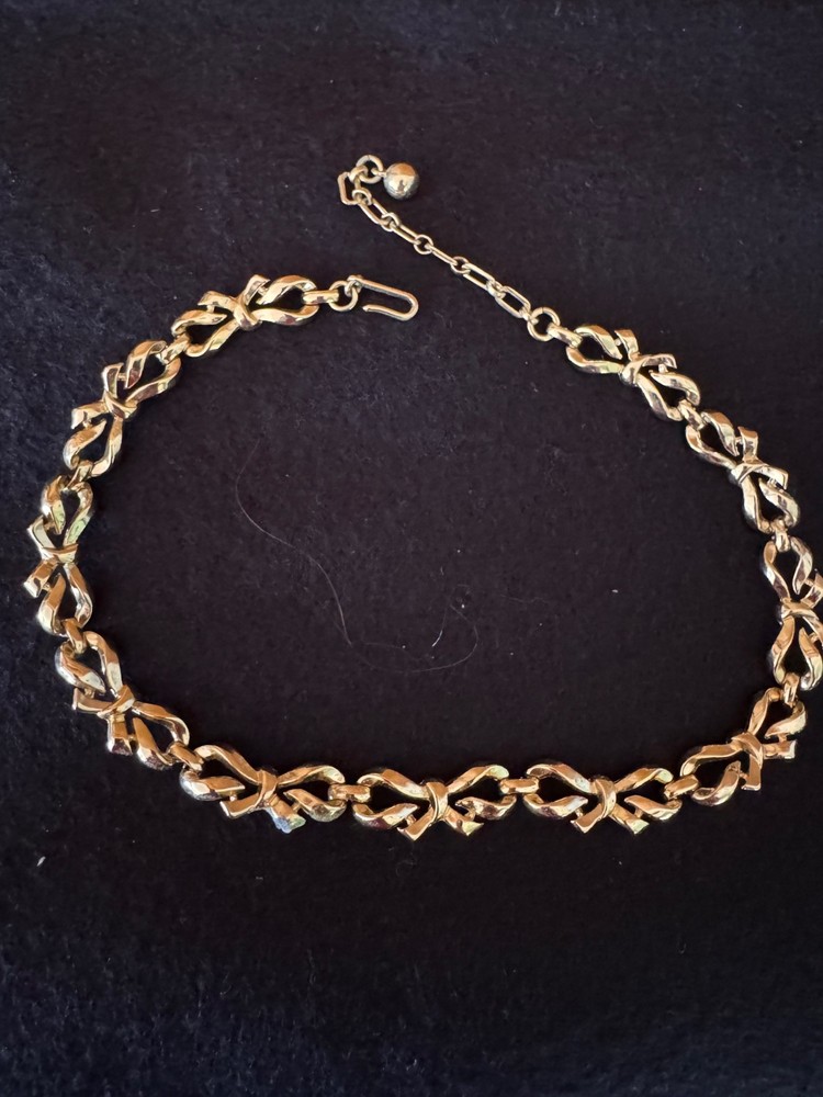 Vintage signed TRIFARI ribbon choker necklace