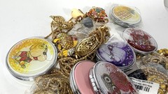 Mixed Jewelry Lot Bundle Large Pendant Necklaces Floating Glitter Compacts Bling