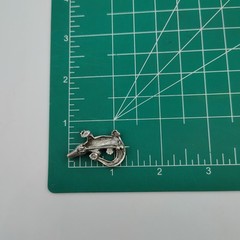Vintage Sterling Silver 925 Marcasite Lab Ruby Alligator/Crocodile Brooch Pin