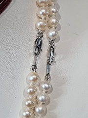 Vintage Sterling Silver Cultured Pearl Crystal Rondelle Necklaces Bonus Bracelet