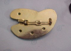 Vintage Artist Paint Palette Brooch Gold Tone W Multicolor Gemstone Chips Brush