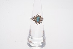 Vintage Sterling Silver 925 Turquoise Ring Size 4.25