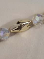 VTG AB Beads Metal & Glass Chrome Beads 24″ Haskell? Necklace Pat. No. 3427691