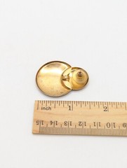 Vintage Dangle Drop Stud Earrings Gold Tone Geometric Round Pierced Ear Ears Mod