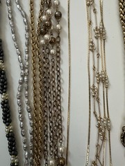Vintage Costume Jewelry Lot 12 Pairs Earrings & 17 Necklaces Gold & Silver Tone