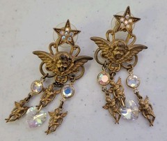 Magical vintage 1980s Kirks Folly brilliant golden faceted Aurora Borealis…