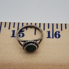 Vintage Sterling Silver Green Turquoise Ring Split Shank Sz 5.5 Southwest Matrix