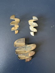 Vintage TAXCO Sterling Silver Spiral Earrings And brooch Modernist