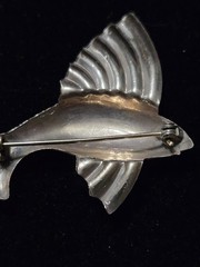Sterling Silver 1930s Art Deco Flying Fish Cute Marked Sterling As Pictured