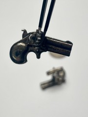 Vintage Remington Model 95 Double Derringer Pistol Silver Tone Cufflinks
