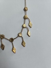 Vintage Gold Tone w/ Black Enamel Necklace & Earrings Set 16″ – 18″ Dangle