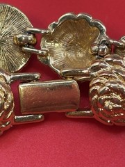 Rare Vintage Monet Nautical Set Rosette Link Collar Necklace & 7″ Link Bracelet