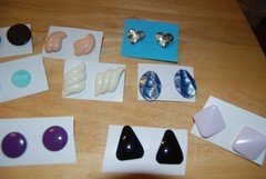 Vintage Retro Ear Rings, 1970s, 1980s 1990s, GROUP 7, priced per or the lot