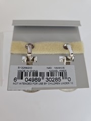 AK Anne Klein Silver Tone Nickle Free Metal Clip On Earrings Classic High Polish
