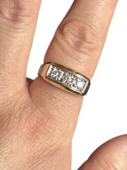 Vintage 14k Diamond Ring. Size 12. Weight is 9.6 Grams. 3- Round Cut .50 TCW.