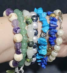 Vintage jewelry lot semi precious gemstones Pearls 2 Necklace 9 Bracelets