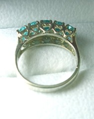 Vintage Ladies Sterling & 5 Blue Topaz Ring size 7 Signed C N A