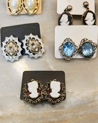 Big Lot Of Beautiful Vintage Earrings , 23 Pair, So Many Cameos And More