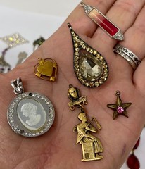 Lot Vtg & Modern Victorian Art Deco Style Pendants Findings Jewelry Craft A2