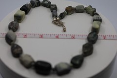 Heavy Large Beaded Necklace Sterling Silver