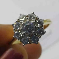 Art Deco Vintage Style Lab Created Diamond Wedding 14k Yellow Gold Finish Ring