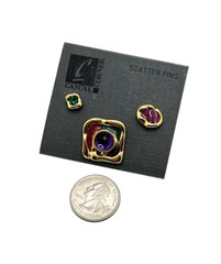 Casual Corner Vintage 1980s Scatter Pins Enamel Abstract Multicolor NOS NWT NEW