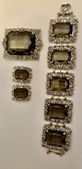 1962 Sarah Coventry Celebrity Smoky Rhinestone Bracelet Brooch Earrings Set