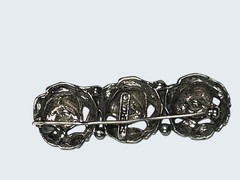 Vtg Sterling silver 3 Rose pin Brooch marked 6 grams