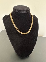 Vintage Marvella Signed Gold Tone Twisted Rope Chain Necklace 28″