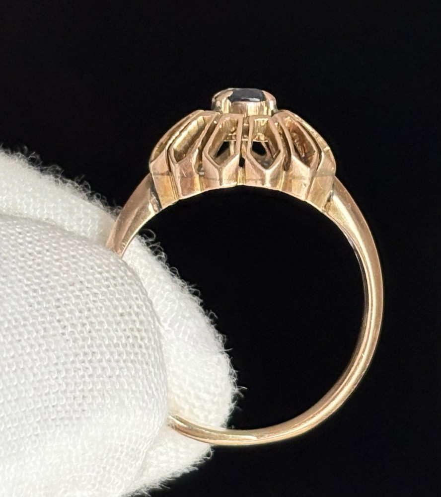 Antique Edwardian 10k Rose Gold HALO Ring Size 8 Ladies STUNNING RARE SETTING
