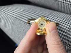 Vintage JAI 17 Jewels Peek A Boo Watch Elegant Floral Black Gold Swiss Made