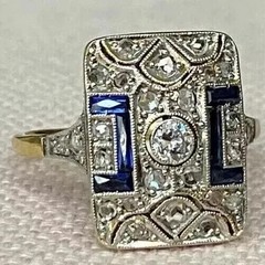 Art Deco Style Round Cut Lab Created Diamond 14K Yellow Gold FN Wedding Ring