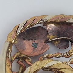 Mixed Metal Scarf Slide by Carreon Gemstone Copper Boho Gaudy