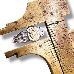 Initial U Signet 10k Gold Letter 925 Sterling Silver Ring Size 4.25